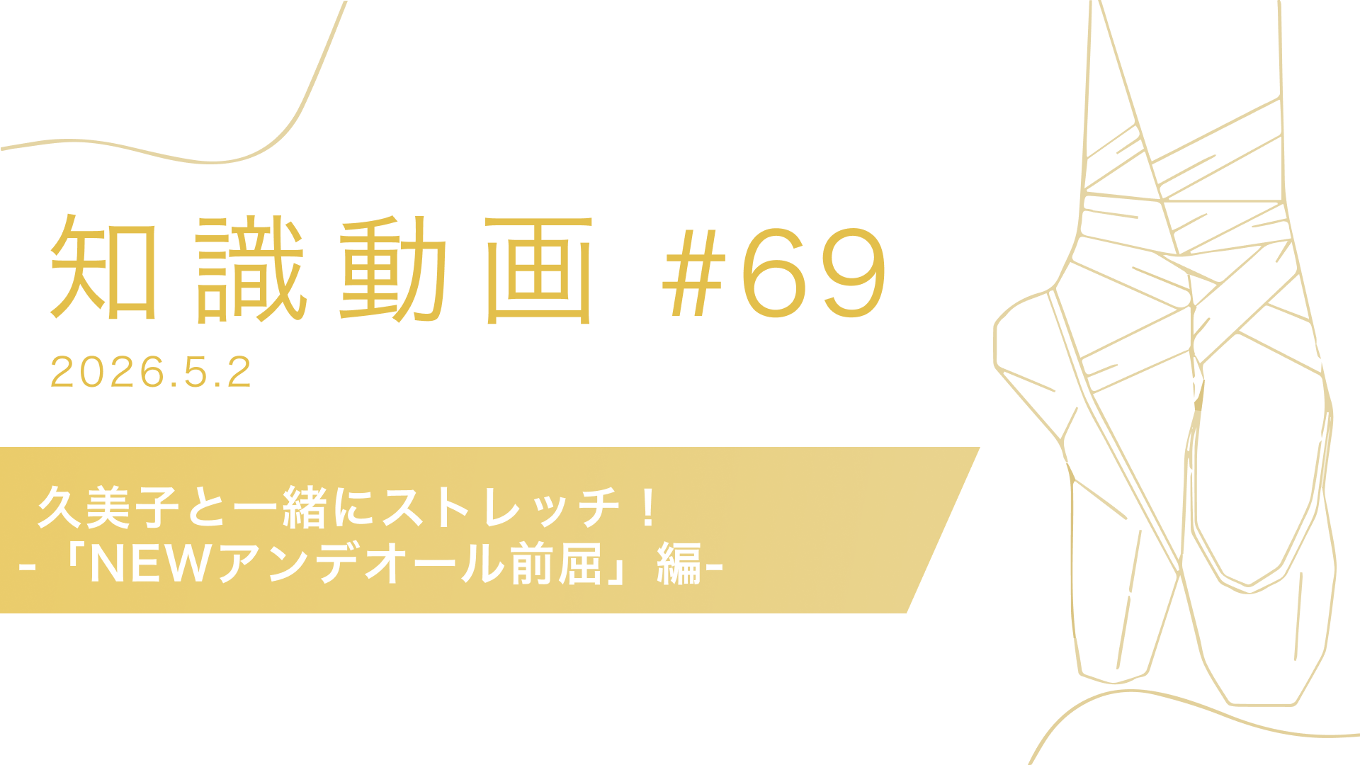 知識動画#69 久美子と一緒にストレッチ！「NEWアンデオール前屈」編